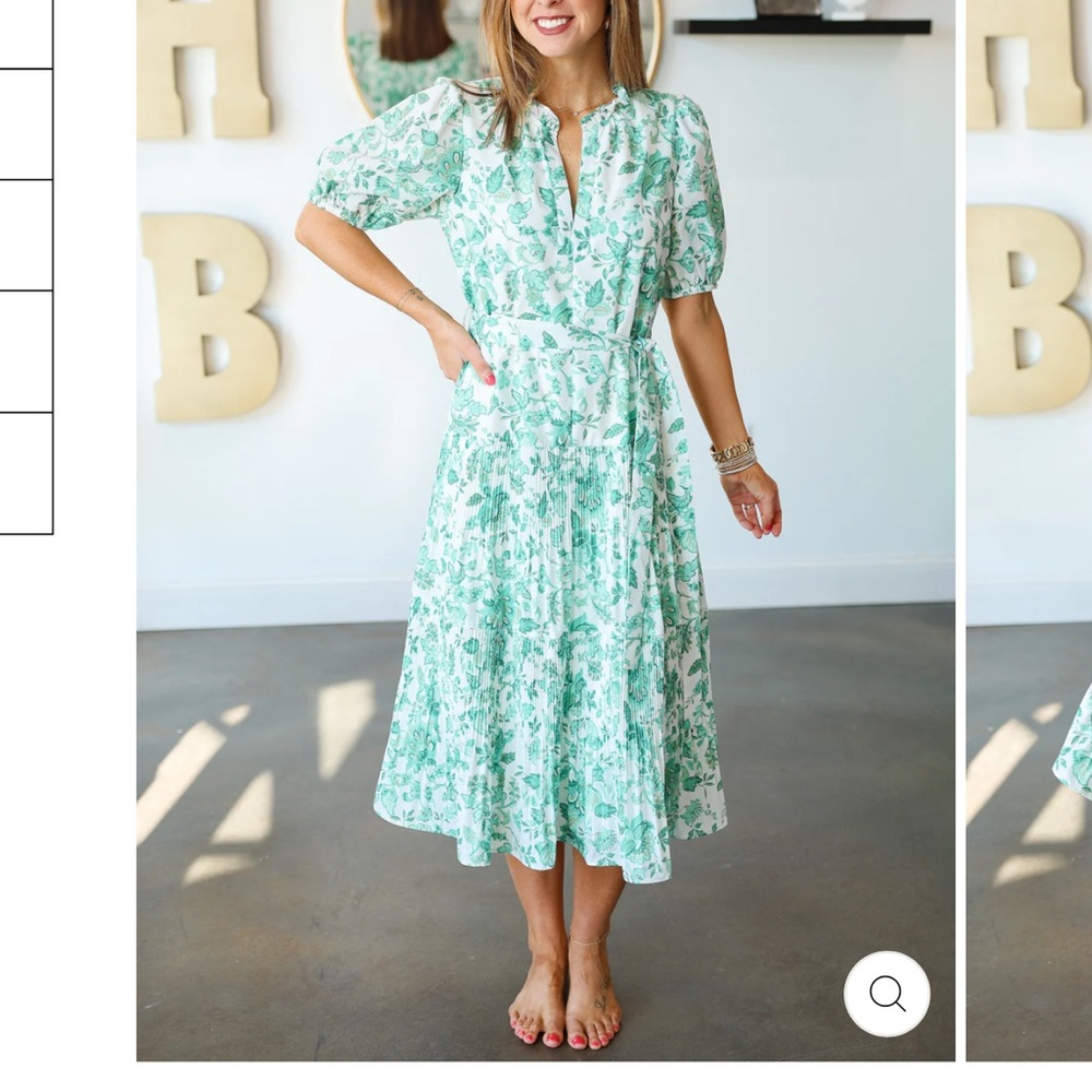 Floral Green Midi Dress